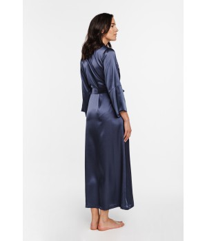 Salto de cama largo de satén violeta, brillo tenue